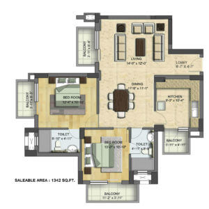 Floor Plan: BPTP Grandeura